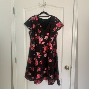 Lane Bryant Black and Pink Floral Dress